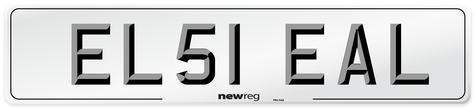 EL51 EAL Number Plate from New Reg